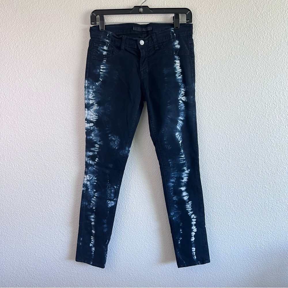 J Brand Women’s Low Rise Skinny Leg Tie Dye Dark Wash‎ Blue